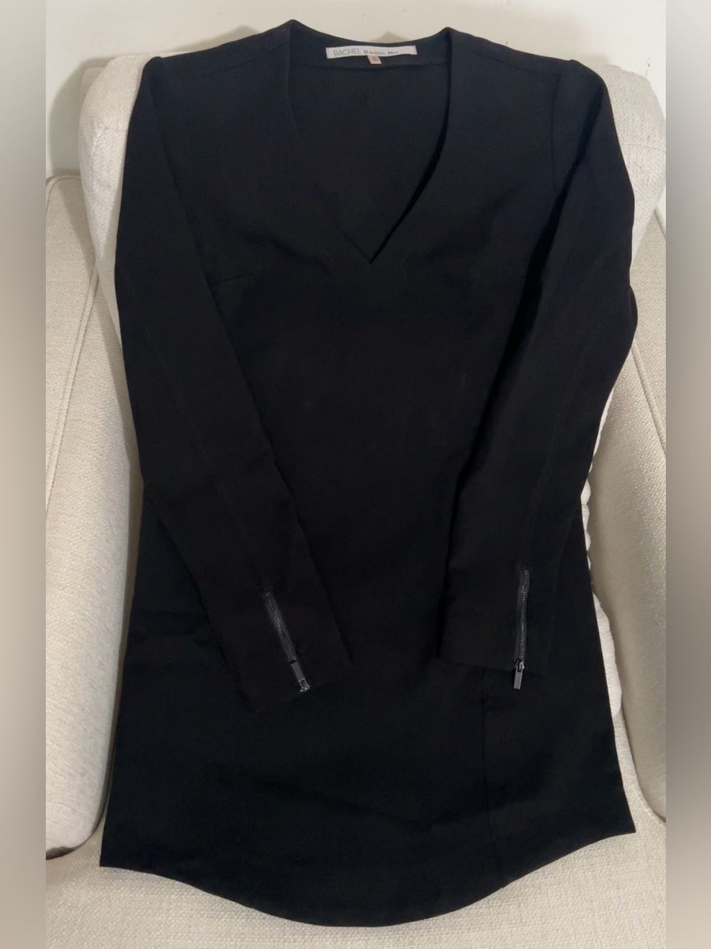 RACHEL Rachel Roy Black Scoop Neck Tee